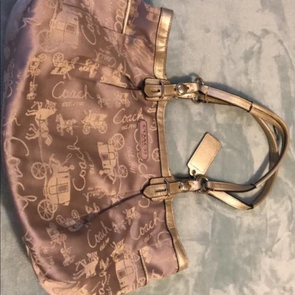 Coach Handbags - Coach Purse purple carriage glitter